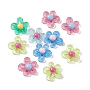 Flower Transparent Resin Cabochons, Mixed Color, 30x29x7.8mm(RESI-G041-B01)