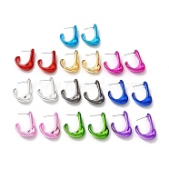 Twist Teardrop Acrylic Stud Earrings, Half Hoop Earrings with 316 Surgical Stainless Steel Pins, Mixed Color, 31x8mm(EJEW-P251-26)