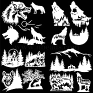4Pcs 4 Styles PET Waterproof Self-adhesive Car Stickers, Reflective Decals for Car, Motorcycle Decoration, Wolf, 200x200mm, 1pc/style(DIY-WH0308-225A-023)