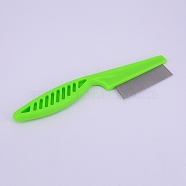 Plastic Flea Combs, Pet Hair Comb Dog Grooming Tool, Tear Stain Remover for Cats Dogs, Green, 185x46x13mm, Hole: 11x5mm(MRMJ-WH0062-03D)