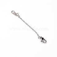 Stainless Steel Chain Extender, with Lobster Claw Clasps & Curb Chains, Stainless Steel Color, 60x1mm(FIND-FWH0077-03B-01)