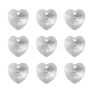 Handmade Glass Pendants, Faceted Heart, Great For Mother's Day Bracelet Making, Clear, about 14mm in diameter, 8mm thick, hole: 1mm(GH14mm01Y)
