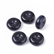 Resin Beads, with Glitter Powder, Rondelle, Prussian Blue, 25x10mm, Hole: 2mm(RESI-S374-35A)