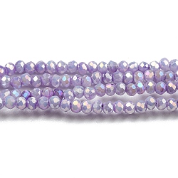 Opaque Baking Painted Glass Beads Strands, AB Color, Faceted, Round, Lilac, 2.5x2mm, Hole: 0.7mm, about 156~158pcs/strand, 12.20~12.44 inch(31~31.6cm)(DGLA-F002-03E)