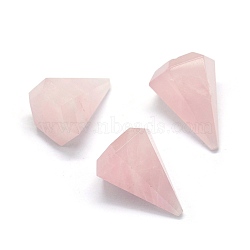 Natural Rose Quartz Beads, Undrilled/No Hole Beads, Diamond, 22x20x30mm(G-E515-01A)