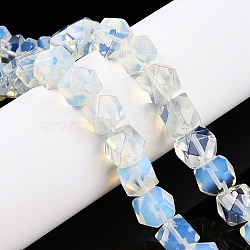 Opalite Beads Strands, Faceted Cube, 9.5~10.5x9.5~10.5x8.5~10.5mm, Hole: 1mm, about 20pcs/strand, 7.87''(20cm)(G-T38-28)