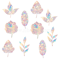PVC Glass Stickers, Static Cling Window Stickers, with A4 Paper, Rectangle, Leaf Pattern, 300x220x0.1mm, 3pcs(DIY-WH0004-15)