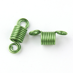 Aluminum Hair Coil Cuffs, Dreadlock Accessories, Spiral Hair Decoration, Eight Loops, Lime Green, 22~23x8mm, Hole: 3mm(ALUM-S012-25)