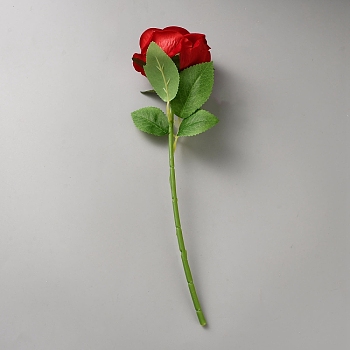 Silk Cloth & Flocking Artificial Rose, for Home Decorative, Red, 287x90x45mm