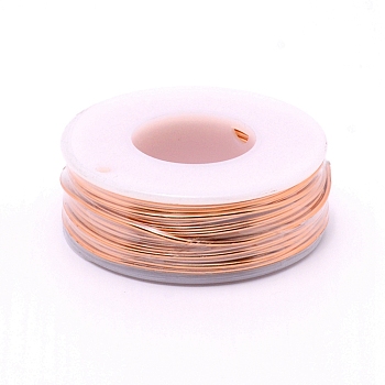 Round Aluminum Wire, with Spool, Light Salmon, 1.2mm, 16m/roll