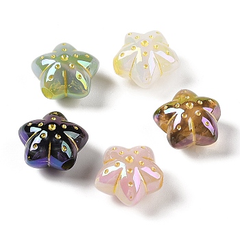 Opaque Acrylic Beads, Starfish, Mixed Color, 16.5x17.5x11.5mm, Hole: 3mm