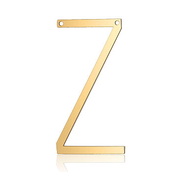 201 Stainless Steel Links connectors, Letter, Golden, Letter.Z, 37x20x1mm, Hole: 1mm