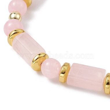 natürlichen Rosenquarz Perlen Armbänder(BJEW-JB09468)-5