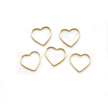 Real 24K Gold Plated Heart Brass Linking Rings