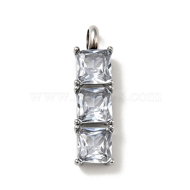 316 pendentifs en zircone cubique micro pavé en acier inoxydable chirurgical(STAS-I195-02P)-2