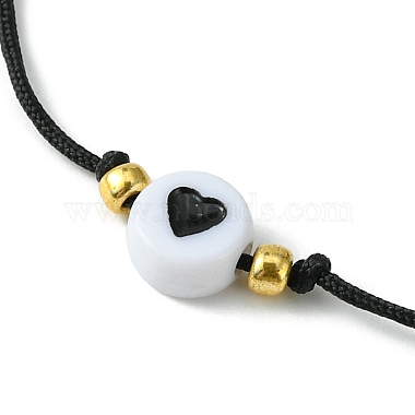 2Stück 2 farbiges Armbandset mit geflochtenen Perlen aus Acrylherz und Glassamen(BJEW-JB09801)-4