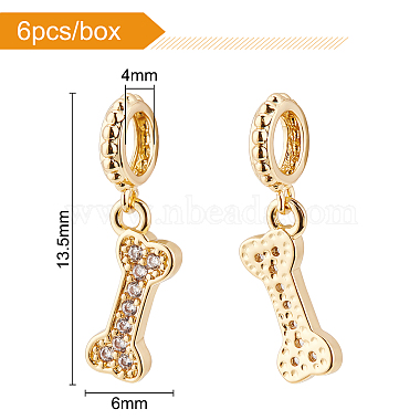 6Pcs Brass Micro Pave Grade AAA Cubic Zirconia European Dangle Charms(KK-BC0007-15)-2