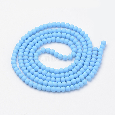 Rubberized Style Painted Glass Round Bead Strands(X-DGLA-S072-8mm-26)-3