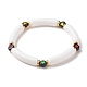 Bracelet extensible en perles de tube incurvé en acrylique avec coeur pour femme(BJEW-JB07586-01)-1