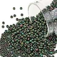 TOHO Round Seed Beads, Japanese Seed Beads, (707) Matte Color Iris Peridot, 11/0, 2.2mm, Hole: 0.8mm, about 1110pcs/10g(X-SEED-TR11-0707)