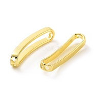 Rack Plating Brass Connector Charms, Long-Lasting Plated, Cadmium Free & Lead Free, Curved Rectangle Links, Real 18K Gold Plated, 6.5x29.5x3mm, Hole: 1.8mm(KK-C008-11G)
