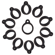 20Pcs Silicone Pendant, for Electronic Stylus & Lighter Making, Ring, Black, Inner Diameter: 13mm(SIL-GF0001-20)