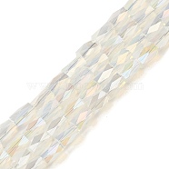 Electroplate Glass Beads Strands, AB Color Plated, Faceted, Column, Snow, 4x2mm, Hole: 0.9mm, about 100pcs/strand, 19.29''(49cm)(GLAA-P068-AB06)