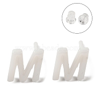 Hypoallergenic Bioceramics Zirconia Ceramic Stud Earrings, No Fading and Nickel Free, Alphabet, Letter M, 7x6.5mm(EJEW-F340-04M)