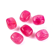 Acrylic Bead, Imitation Jade, Rectangle, Fuchsia, 13x11x8mm, Hole: 1.5mm. 510pcs/500g(OACR-H120-02I)