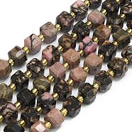 Natural Rhodonite Beads Strands, Faceted, Cube, 6.5~7.5x6.5~7.5x6.5~7.5mm, Hole: 1.2mm, about 43~44pcs/strand, 15.35''~15.55''(39~39.5cm)(G-I376-D15-01)