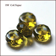Imitation Austrian Crystal Beads, Grade AAA, Faceted, Flat Round, Olive, 12x7.5mm, Hole: 0.9~1mm(SWAR-F078-8x12mm-19)