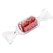Raw Natural Red Jasper Chip in Plastic Candy Box Display Decorations, Reiki Energy Stone Ornament, 80mm(PW-WG95386-01)