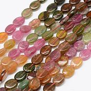 Natural Tourmaline Beads Strands, Oval, 8x6x3.5mm, Hole: 1mm, about 61~62pcs/strand, 15.3 inch(39cm)(G-F521-56A)