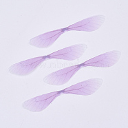 Polyester Fabric Wings Crafts Decoration, for DIY Jewelry Crafts Earring Necklace Hair Clip Decoration, Dragonfly Wing, Orchid, 60~60x11~13mm(FIND-S322-002H)