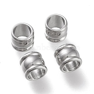 304 Stainless Steel European Beads, Large Hole Beads, Column, Stainless Steel Color, 6.5x5mm, Hole: 4.5mm(STAS-K195-04P)