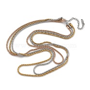 304 Stainless Steel Multi Layered Chain Necklaces, Mixed Color, 17.72 inch(45cm)(NJEW-H043-09MC)