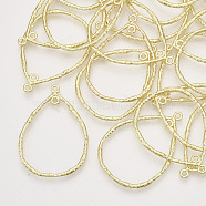 Alloy  2-Loop Link Pendants, Teardrop, Light Gold, 42x30x1.5mm, Hole: 1.6mm(PALLOY-S121-226)