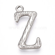 Brass Pendants, Letter A~Z, Letter Z, 22.5x11x3mm, Hole: 1.6mm(KK-N254-218P-Z)