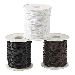 Waxed Cotton Thread Cords, Mixed Color, 1mm, about 100yards/roll, 3rolls/set(YC-CD0001-01)