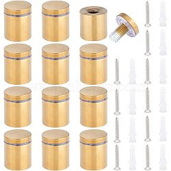 304 Stainless Steel Glass Standoff Pins, Wall Mounted Standoff Screws for Acrylic Sign, with Anchor Plug, Golden & Stainless Steel Color, 25x25mm, Hole: 5mm(FIND-WH0112-97G)