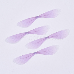Polyester Fabric Wings Crafts Decoration, for DIY Jewelry Crafts Earring Necklace Hair Clip Decoration, Dragonfly Wing, Orchid, 60~60x11~13mm(FIND-S322-002H)