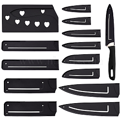 CHGCRAFT 13Pcs 7 Style Plastic Kitchen Knife Protective Cover, Kitchen Knife Storage Cover, Black, 97~207x27~103x6~10mm(AJEW-CA0002-70)