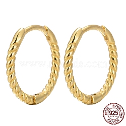 Unisex 925 Sterling Silver Hoop Earrings, with S925 Stamp, Golden, 11.5mm, Pin: 0.6mm(EJEW-AA00271-06G)
