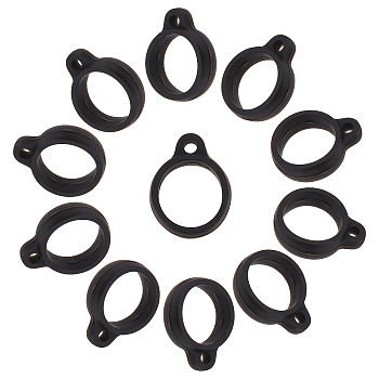 20Pcs Silicone Pendant, for Electronic Stylus & Lighter Making, Ring, Black, Inner Diameter: 13mm
