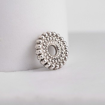 Tibetan Style Flat Round Zinc Alloy Spacer Beads, Antique Silver, 9x2mm, Hole: 2.2mm