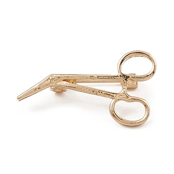 Alloy Brooch Pin for Clothes Backpack, Scissors, Golden, 31.5x18x8.5mm