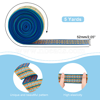 Ethnic Style Embroidery Flat Nylon Elastic Rubber Cord/Band(OCOR-CA0001-08)-2