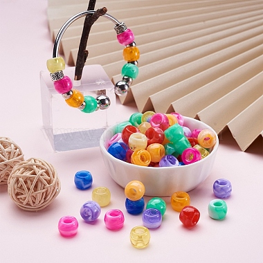 cheriswelry 400шт. 8 цвета смоляные бусины с крупными отверстиями(RESI-CW0001-12)-6