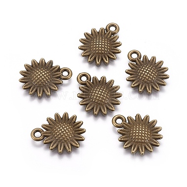 Antique Bronze Flower Alloy Pendants