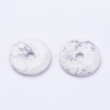 White Donut Howlite Pendants